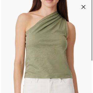 Habitual One-Shoulder Knit Top Sage Size S NWT